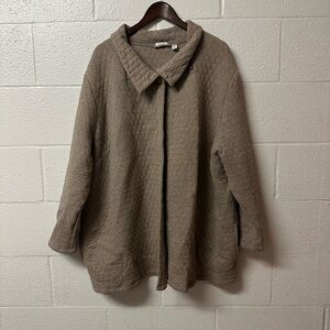 Quilted Shawl Collar Coat - Brown